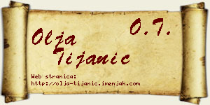 Olja Tijanić vizit kartica